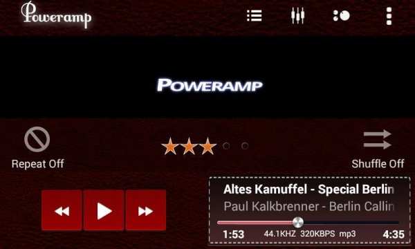 Poweramp Skin Red Dark Leather screenshot 5