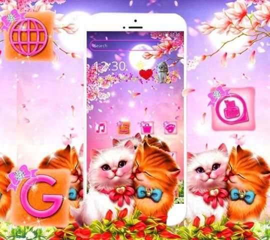 Cute Pink Cat Love Theme* screenshot 1