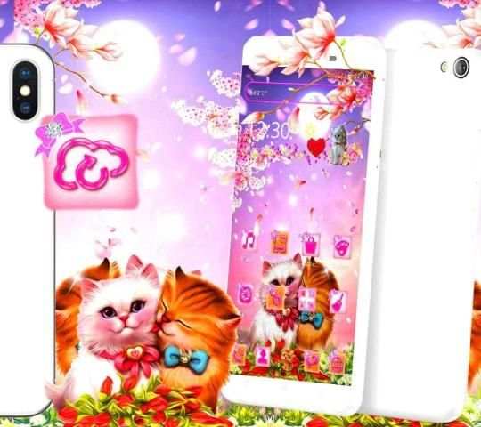 Cute Pink Cat Love Theme* screenshot 3