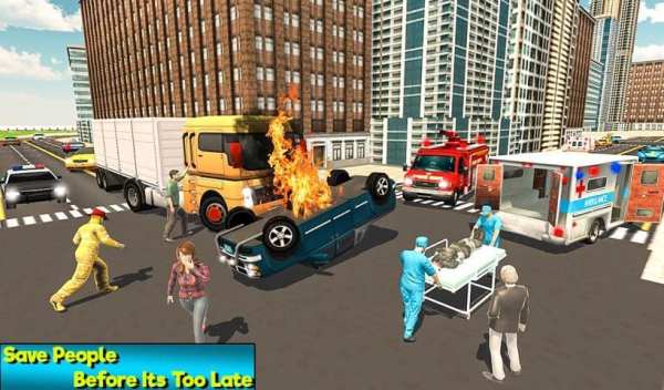 Heavy Ladder Fire Truck City Rescue 2019 स्क्रीनशॉट 10