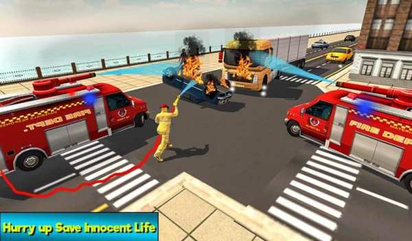 Heavy Ladder Fire Truck City Rescue 2019 स्क्रीनशॉट 7