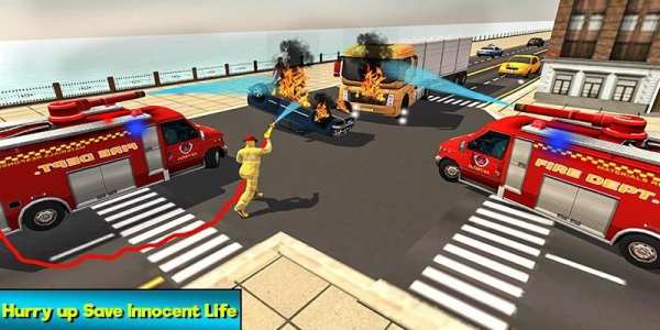 Heavy Ladder Fire Truck City Rescue 2019 स्क्रीनशॉट 28