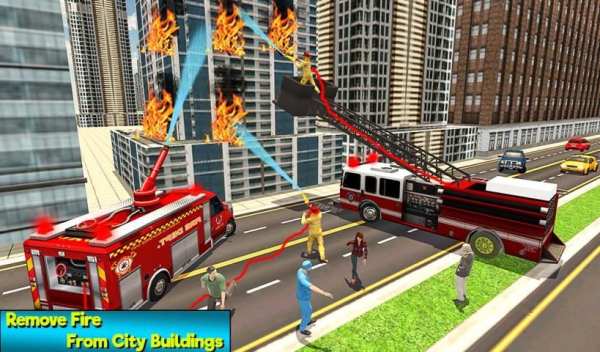 Heavy Ladder Fire Truck City Rescue 2019 स्क्रीनशॉट 4