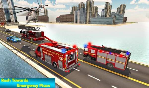 Heavy Ladder Fire Truck City Rescue 2019 स्क्रीनशॉट 11