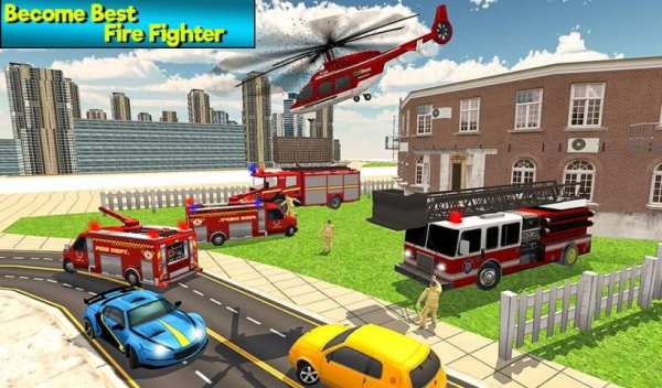 Heavy Ladder Fire Truck City Rescue 2019 स्क्रीनशॉट 5