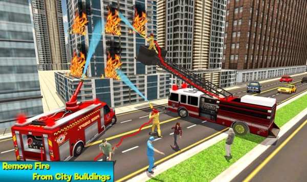 Heavy Ladder Fire Truck City Rescue 2019 स्क्रीनशॉट 14