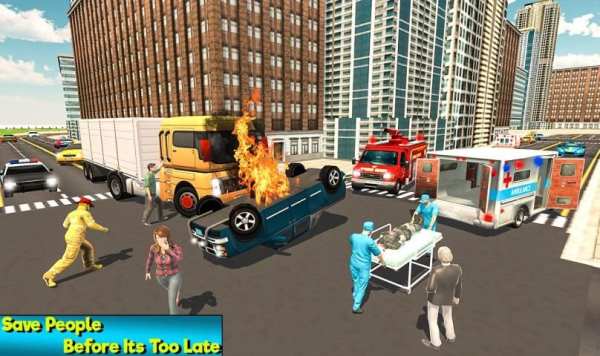 Heavy Ladder Fire Truck City Rescue 2019 स्क्रीनशॉट 20