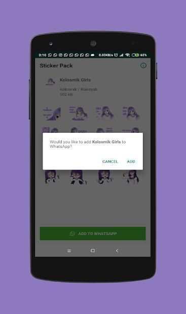 WAStickerApps Kolosmik Girls (Whatsapp sticker) screenshot 1