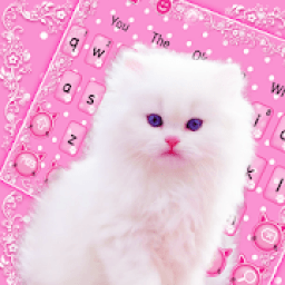 Cute Pink Kitty Keyboard Theme आइकन