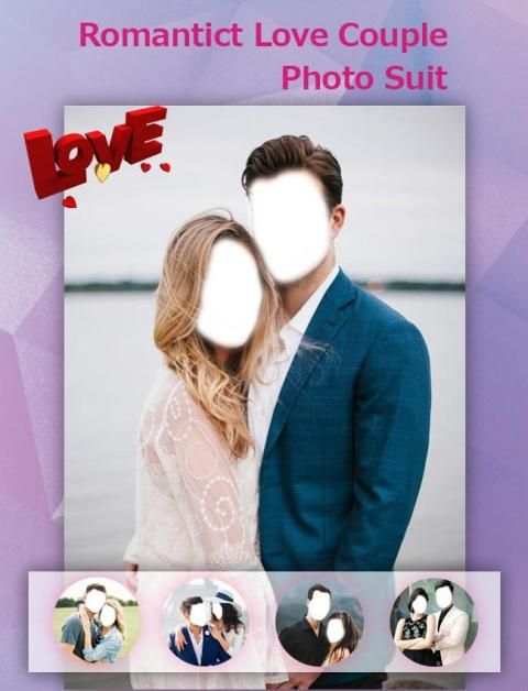 Romantic love couple Photo suit screenshot 3