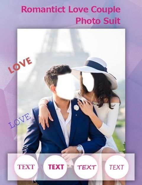 Romantic love couple Photo suit screenshot 2