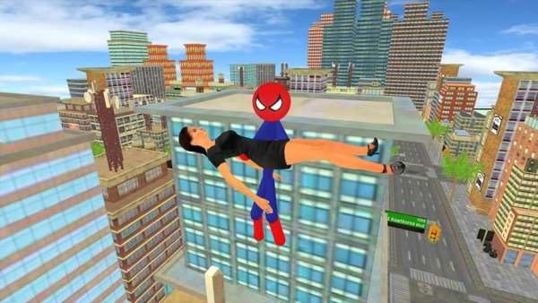 Spider Stickman Rescue City Gangstar Crime स्क्रीनशॉट 3