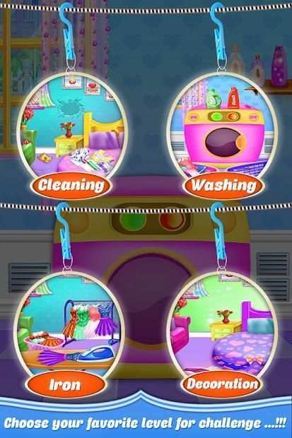 School Girls Weekend Home Washing Laundry games screenshot 5