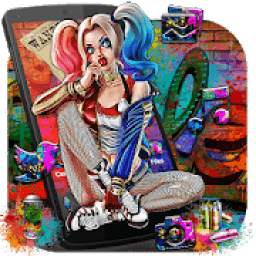 Joker Girl Graffiti Launcher Theme Live Wallpapers