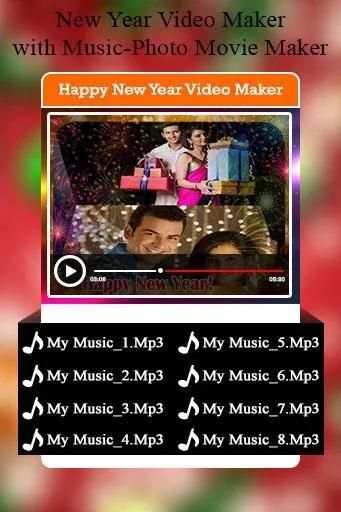 New Year Video Maker with Music-Photo Movie Maker स्क्रीनशॉट 2
