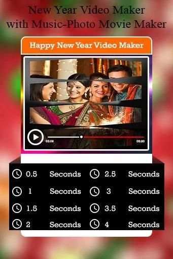 New Year Video Maker with Music-Photo Movie Maker स्क्रीनशॉट 1