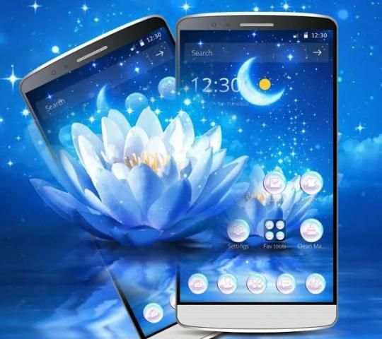 Tema Blue Lotus Glitter screenshot 3