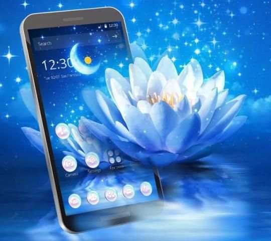 Tema Blue Lotus Glitter screenshot 2