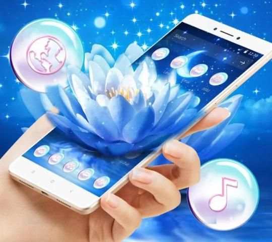 Tema Blue Lotus Glitter screenshot 4