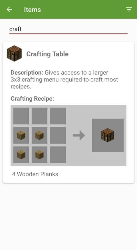 Crafting Table Minecraft Guide स्क्रीनशॉट 3