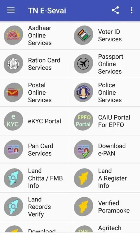 இ சேவை : TN E-Sevai : Aadhaar¦Voter¦Ration¦Pan screenshot 7