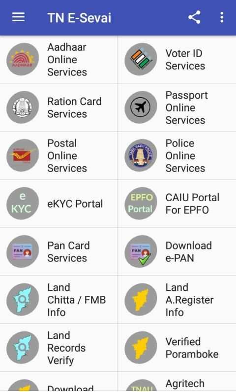 இ சேவை : TN E-Sevai : Aadhaar¦Voter¦Ration¦Pan screenshot 7