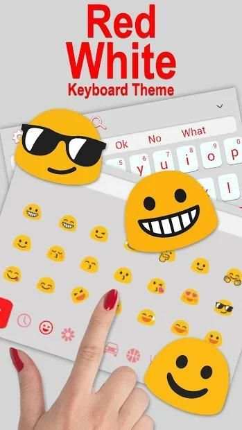 Red White Keyboard Theme screenshot 2