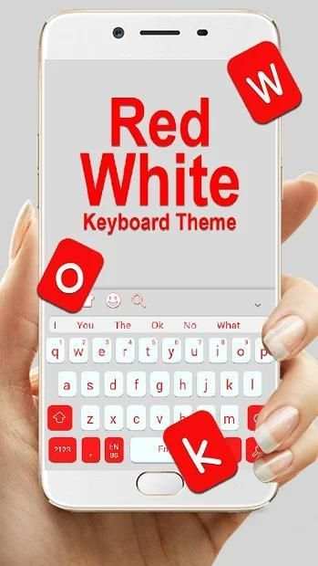 Red White Keyboard Theme screenshot 3