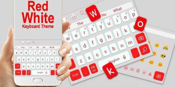 Red White Keyboard Theme स्क्रीनशॉट 1