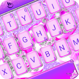 बैंगनी हीरा प्यार कीबोर्ड थीम आइकन