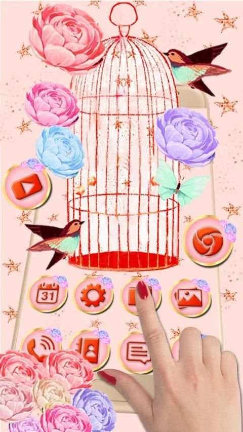 Pink Bird Themes 3D Wallpapers स्क्रीनशॉट 3