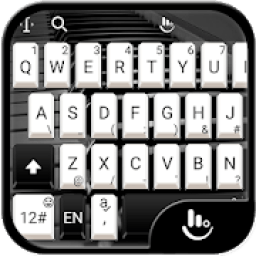 ikon White Black Piano Style Keyboard Theme