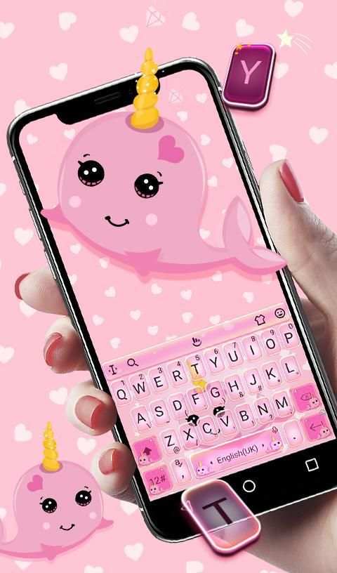 Catchy Pink Unicorn Whale Keyboard screenshot 5