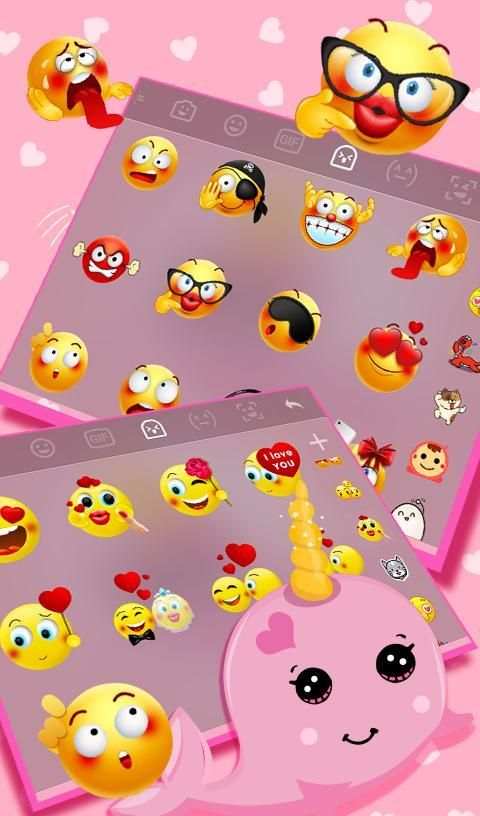 Catchy Pink Unicorn Whale Keyboard screenshot 3