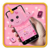 Catchy Pink Unicorn Whale Keyboard logo