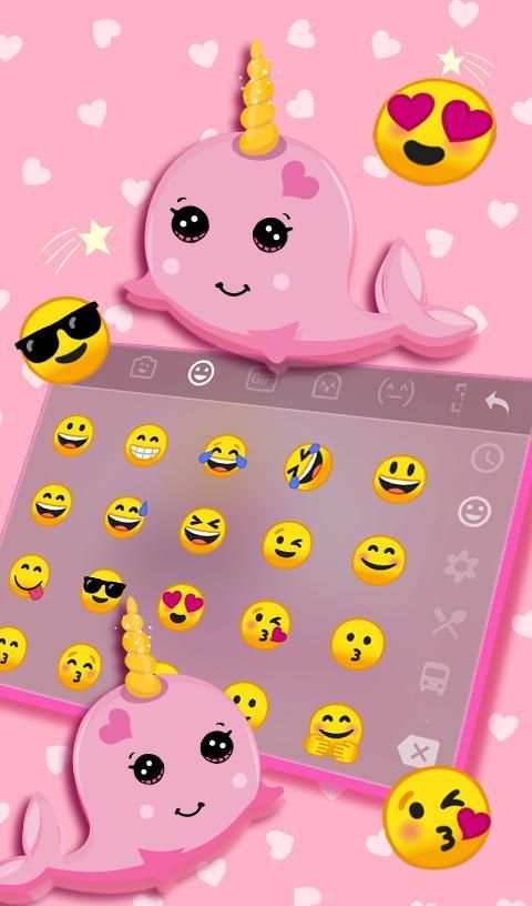 Catchy Pink Unicorn Whale Keyboard screenshot 1