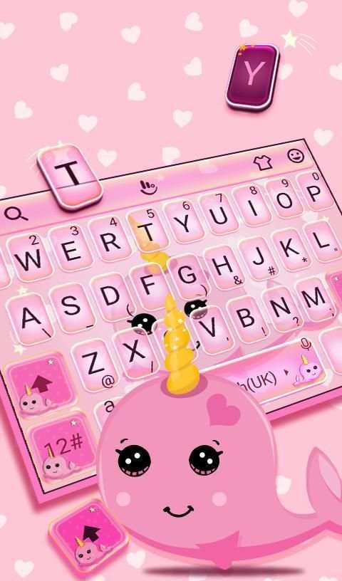 Catchy Pink Unicorn Whale Keyboard screenshot 4