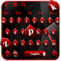 Black Red Crystal Diamond Keyboard आइकन