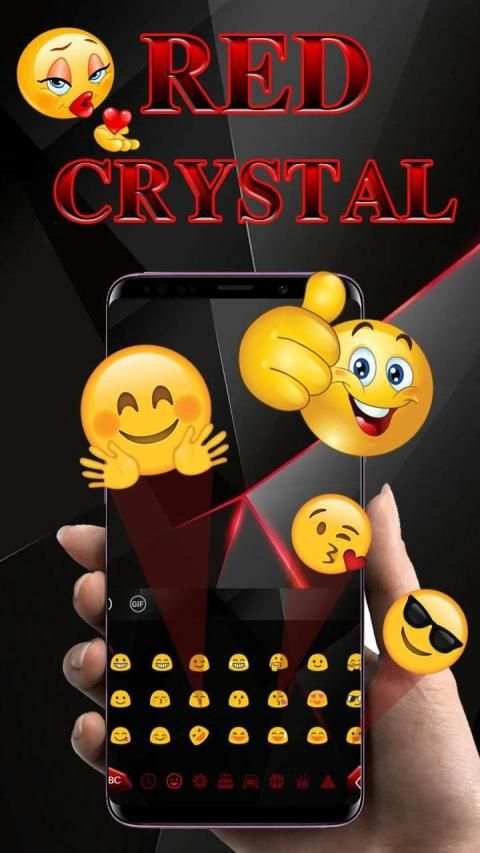 Black Red Crystal Diamond Keyboard स्क्रीनशॉट 4