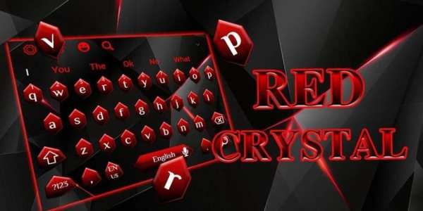 Black Red Crystal Diamond Keyboard स्क्रीनशॉट 1