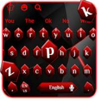 Black Red Crystal Diamond Keyboard