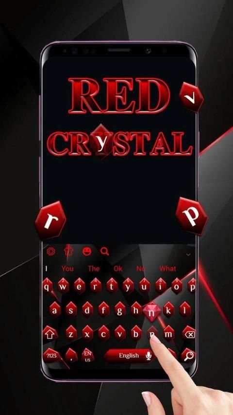 Black Red Crystal Diamond Keyboard स्क्रीनशॉट 5
