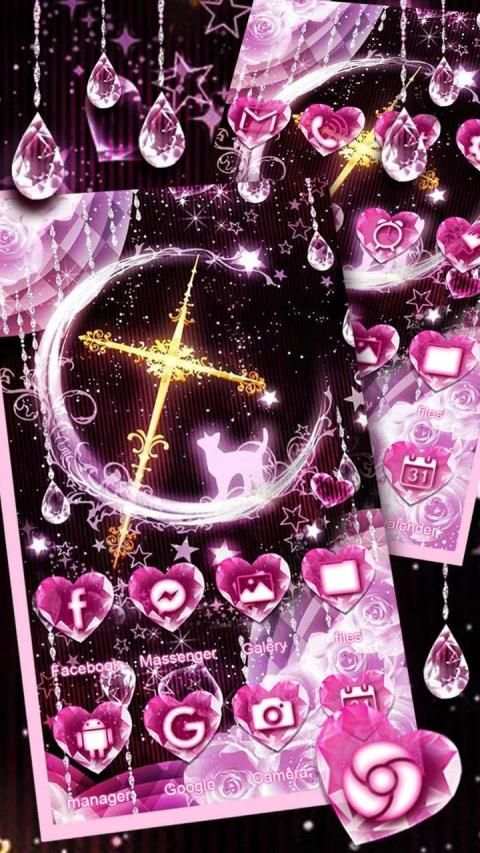 Galaxy Rose Moon Themes 3D Wallpapers screenshot 2