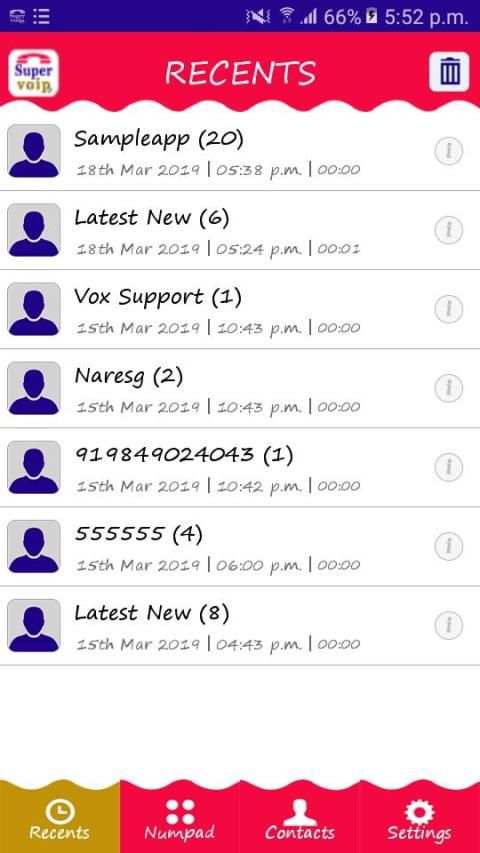 Supervoip screenshot 1