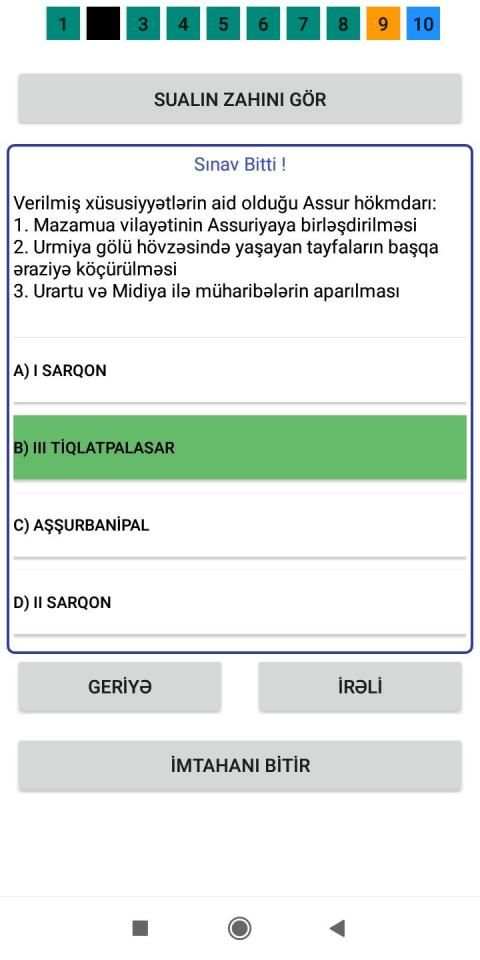 Tarix testleri 3 تصوير الشاشة