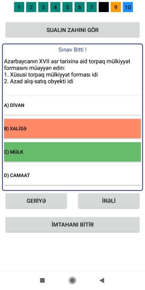 Tarix testleri 1 تصوير الشاشة