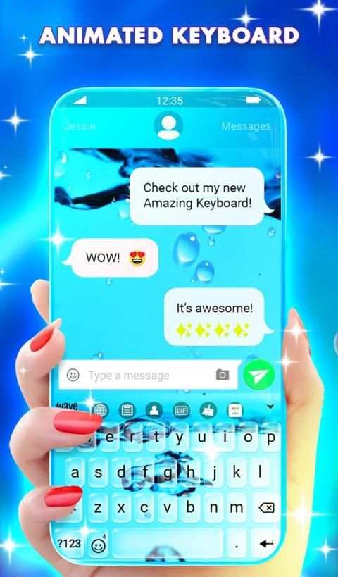 Bubbly Water Live Wallpaper & Animated Keyboard screenshot 3