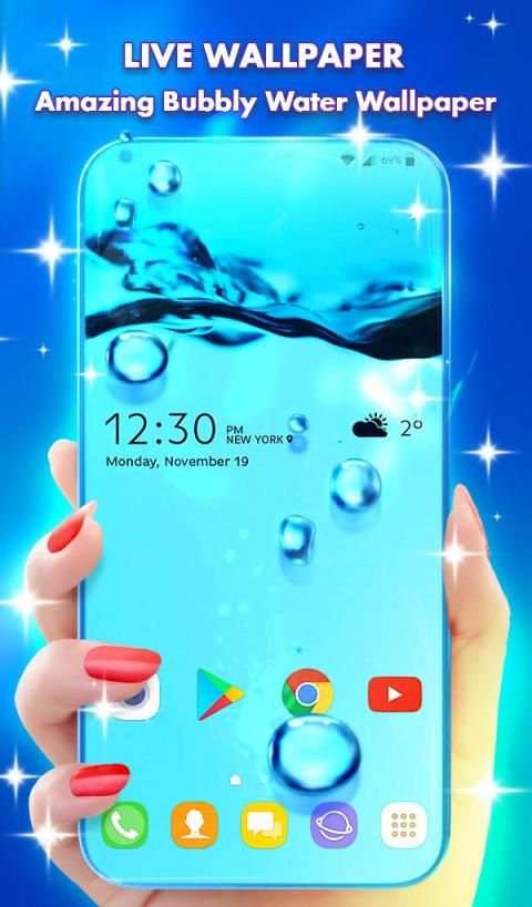 Bubbly Water Live Wallpaper & Animated Keyboard screenshot 4