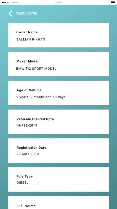 Vehicle Details स्क्रीनशॉट 1