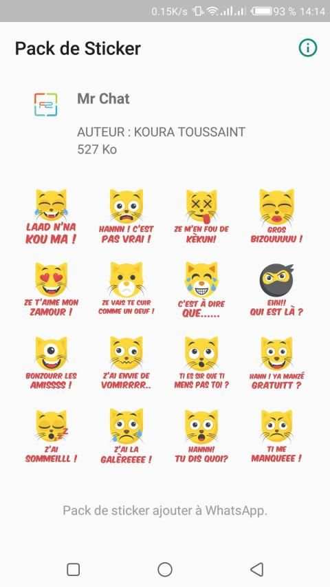 Mr Chat Pack de Sticker 2 تصوير الشاشة